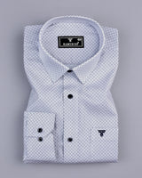 Frinton Gray With White Twill Printed Premium Cotton Shirt