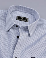 Frinton Gray With White Twill Printed Premium Cotton Shirt