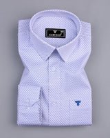 Neston Blue With White Quatrefoil Pattern Cotton Shirt