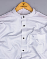 Neston Gray With White Quatrefoil Pattern Cotton Shirt