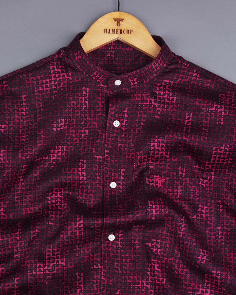 Hamerster CherryRed Shadow Satin Cotton Shirt