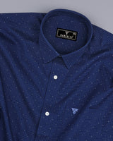 Belize Blue Poplin Printed Formal Cotton Shirt