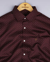 Carob Brown Twill Printed Cotton Shirt