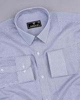 Splash Blue With White Printed Premium Cotton Shirt