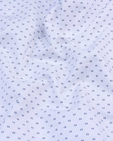 Tripoli White With Blue Poplin Printed Cotton Shirt