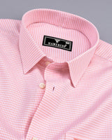 Ascona Peach Houndstooth Jacquard Premium Giza Shirt