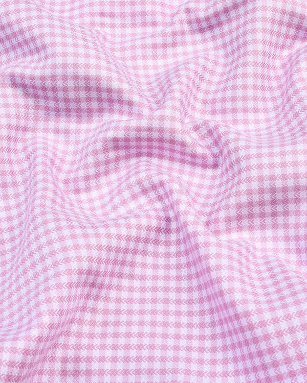 Roxton Pink With White Check Premium Giza Shirt