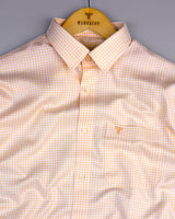 Roxton Yellow With White Check Premium Giza Shirt