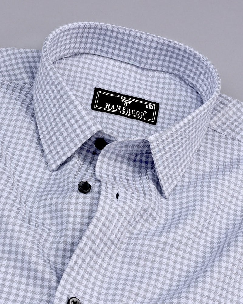 Roxton Gray With White Check Premium Giza Shirt