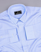 Roxton Blue With White Check Premium Giza Shirt