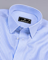 Roxton Blue With White Check Premium Giza Shirt