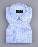 Roxton Blue With White Check Premium Giza Shirt