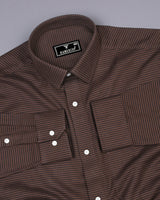 Maldon Chocolate With Black Houndstooth Premium Giza Shirt