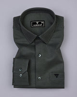 Maldon Green With Black Houndstooth Premium Giza Shirt