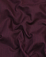 Maldon Maroon With Black Houndstooth Premium Giza Shirt