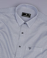 Lolo Gray With White Small Check Oxford Cotton Shirt