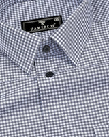 Lolo Gray With White Small Check Oxford Cotton Shirt