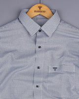 Lolo Gray With White Small Check Oxford Cotton Shirt