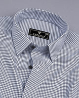 Lolo Gray With White Small Check Oxford Cotton Shirt