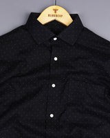 Pernik Black With White Dot Printed Premium Giza Shirt