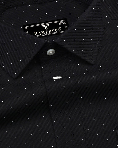 black dress shirt with white dots Black and white polka dot shirt, is the best combination you can wear with a black suit to party . #nader_terab #suit #suitup #flying #statement #me #mensfashion #men #style #fashion #fashionblogger @ahmedrabiefilmmaker