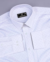 Pernik White With Black Dot Printed Premium Giza Shirt