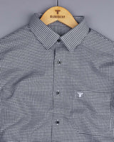 Minato Black With White Dobby Check Cotton Shirt