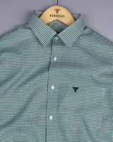 Minato Green With White Dobby Check Cotton Shirt