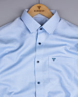 Atomic SkyBlue With White Dobby Check Cotton Shirt