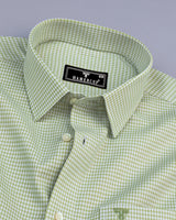 Atomic Green With White Dobby Check Cotton Shirt