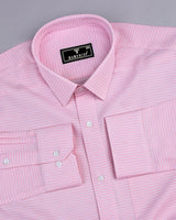 Atomic Pink With White Dobby Check Cotton Shirt