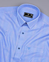 Eldora Blue Formal Check Premium Giza Shirt