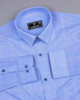 Eldora Blue Formal Check Premium Giza Shirt