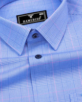 Eldora Blue Formal Check Premium Giza Shirt