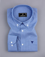 Margret Blue Formal Check Cotton Shirt