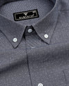 Black Micro Houndstooth Dobby Formal Cotton Shirt