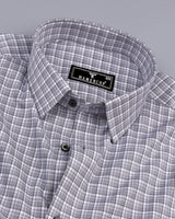 Concrete Gray Twill Check Premium Cotton Shirt