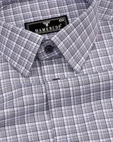 Concrete Gray Twill Check Premium Cotton Shirt