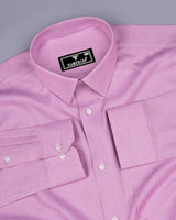 Candy Pink With White Dobby Textured Giza Shirt