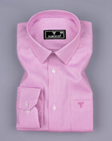 Candy Pink With White Dobby Textured Giza Shirt