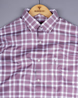 Onion Pink With White Check Dobby Cotton Shirt