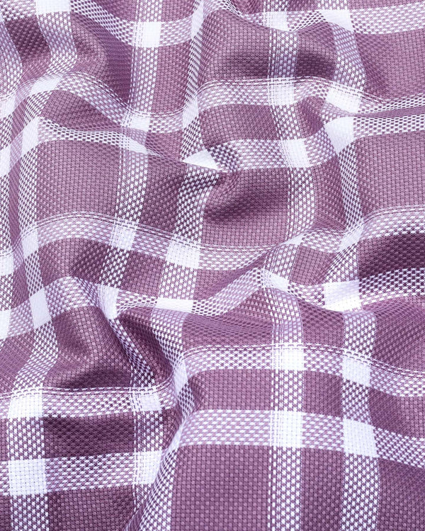 Onion Pink With White Check Dobby Cotton Shirt