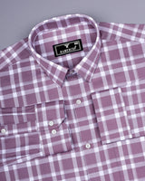 Onion Pink With White Check Dobby Cotton Shirt