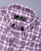 Onion Pink With White Check Dobby Cotton Shirt