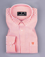 Alfa Orange With White Bengal Stripe Oxford Cotton Shirt