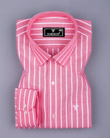 Lapis Pink With White Stripe Oxford Cotton Shirt