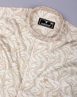 Filton Coconut Cream Printed Cotton Shirt