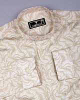 Filton Coconut Cream Printed Cotton Shirt