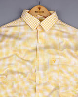 Canary Yellow Houndstooth Amsler Dobby Cotton Shirt