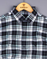 Brussel Black With White Dobby Check Cotton Shirt